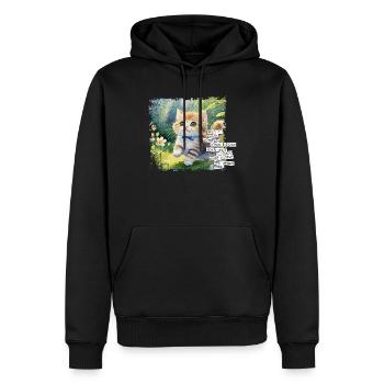 Was Du hast können viele haben - Cat - Männer Premium Bio Hoodie - Schwarz - Vorne - Nico (187cm)