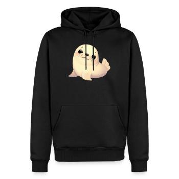 Phoque - Sweat à capuche Premium bio Homme - noir - Devant - Nico (187cm)