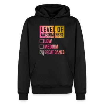 Dogue allemand - Sweat à capuche Premium bio Homme - noir - Devant - Nico (187cm)