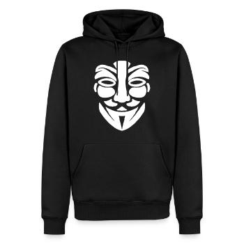 Visage anonyme - Sweat à capuche Premium bio Homme - noir - Devant - Nico (187cm)
