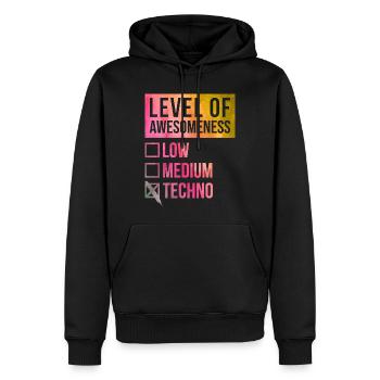 Techno - Männer Premium Bio Hoodie - Schwarz - Vorne - Nico (187cm)