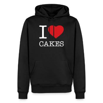 J’ADORE LES GÂTEAUX Gâteau - Sweat à capuche Premium bio Homme - noir - Devant - Nico (187cm)