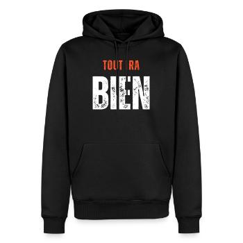EVERYTHING 2 1 copy - Sweat à capuche Premium bio Homme - noir - Devant - Nico (187cm)