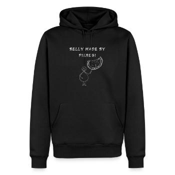 Belly Made By Pierogi Dumplings Funny Design - Men’s Premium Organic Hoodie - black - Front - Nico (187cm)