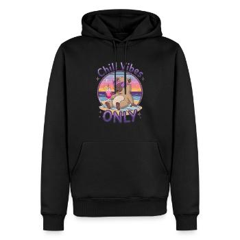 Chill Vibes Only Summer Beach Party Capybara - Sweat à capuche Premium bio Homme - noir - Devant - Nico (187cm)