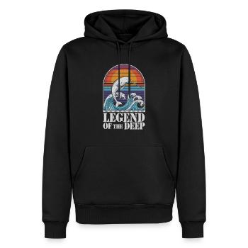 Légende Du Narval Profond Illustration Avec - Sweat à capuche Premium bio Homme - noir - Devant - Nico (187cm)