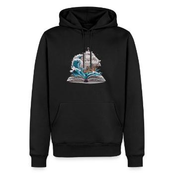 Abenteuerliche Reise Eines Segelschiffs Durch Die - Männer Premium Bio Hoodie - Schwarz - Vorne - Nico (187cm)
