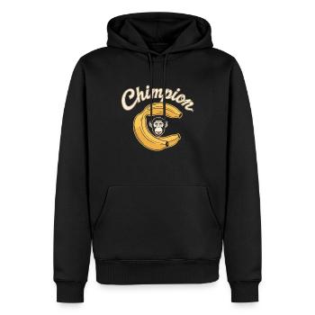 Chimpion Banane Affe Humorvolle Kunst - Männer Premium Bio Hoodie - Schwarz - Vorne - Nico (187cm)
