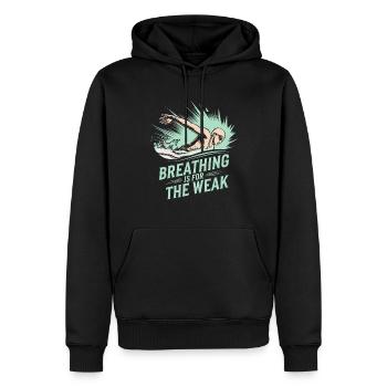 La respiration est pour les faibles Schwimmer Motto - Sweat à capuche Premium bio Homme - noir - Devant - Nico (187cm)