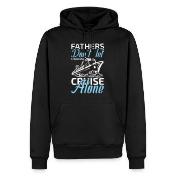 fathers don't let childrens cruise alone - Männer Premium Bio Hoodie - Schwarz - Vorne - Nico (187cm)