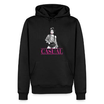 Style décontracté : élégance décontractée et confiance en soi - Sweat à capuche Premium bio Homme - noir - Devant - Nico (187cm)