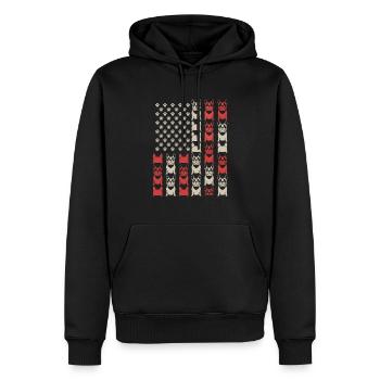 Bouledogues Français Drapeau Chien Pattes Motif - Sweat à capuche Premium bio Homme - noir - Devant - Nico (187cm)
