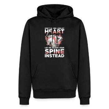Lass Mich Deine Wirbelsäule Anpassen Statt Dein - Männer Premium Bio Hoodie - Schwarz - Vorne - Nico (187cm)