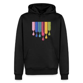 Bunte Farben Tropfen Mischung Kunst - Männer Premium Bio Hoodie - Schwarz - Vorne - Nico (187cm)