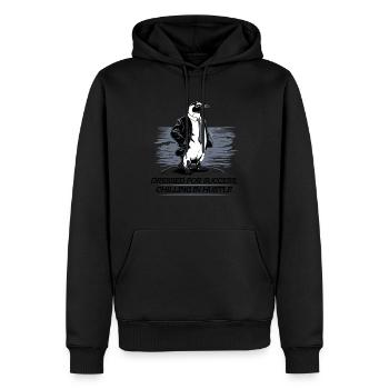 Best Dressed Penguin Läuft Im Büro - Männer Premium Bio Hoodie - Schwarz - Vorne - Nico (187cm)