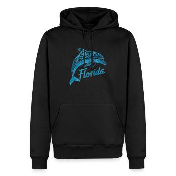 Florida Delfin Tribal Kunst - Männer Premium Bio Hoodie - Schwarz - Vorne - Nico (187cm)