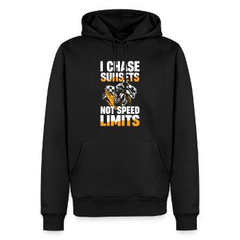 Ich Jage Sonnenuntergänge Nicht - Männer Premium Bio Hoodie - Schwarz - Vorne - Nico (187cm)