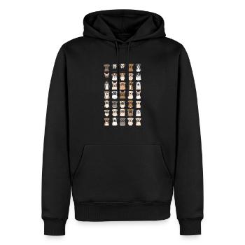 Portraits de bouledogues polyvalents pour les amoureux - Sweat à capuche Premium bio Homme - noir - Devant - Nico (187cm)