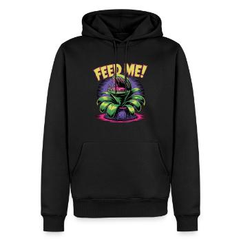 Nourrissez-moi ! Illustration de plante carnivore - Sweat à capuche Premium bio Homme - noir - Devant - Nico (187cm)