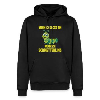 Wenn Ich Groß Bin Werde Ich Schmetterling - Männer Premium Bio Hoodie - Schwarz - Vorne - Nico (187cm)