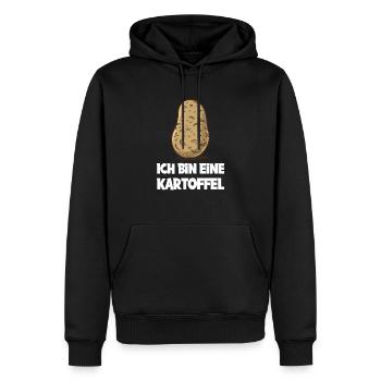 Je suis une patate – plus humoristique - Sweat à capuche Premium bio Homme - noir - Devant - Nico (187cm)