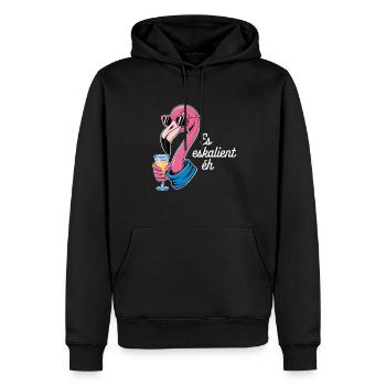Es Eskalient Éh Flamingo mit Sonnenbrille und - Männer Premium Bio Hoodie - Schwarz - Vorne - Nico (187cm)