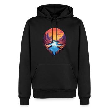 Fascinating canyon landscape at sunset - Men’s Premium Organic Hoodie - black - Front - Nico (187cm)