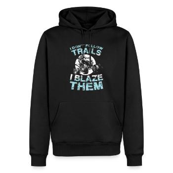 I don't follow paths, I burn them - Men’s Premium Organic Hoodie - black - Front - Nico (187cm)
