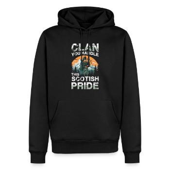 Pouvez-vous gérer la fierté écossaise ? Clan - Sweat à capuche Premium bio Homme - noir - Devant - Nico (187cm)