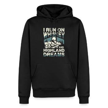 Je vis de whisky et de rêves des Highlands - Sweat à capuche Premium bio Homme - noir - Devant - Nico (187cm)