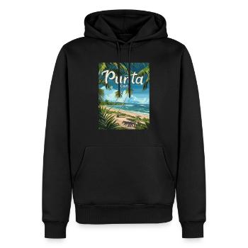 Tropical Punta Cana Beach Palmiers paradisiaques - Sweat à capuche Premium bio Homme - noir - Devant - Nico (187cm)