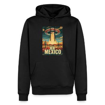 Illustration du désert OVNI du Nouveau-Mexique - Sweat à capuche Premium bio Homme - noir - Devant - Nico (187cm)
