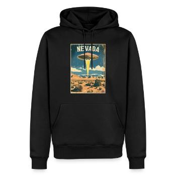 Nevada UFO Landschaft Abenteuer Retro-Inspiration - Männer Premium Bio Hoodie - Schwarz - Vorne - Nico (187cm)