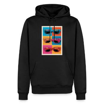 Bunte Sonnenbrillen Pop-Art Stil - Männer Premium Bio Hoodie - Schwarz - Vorne - Nico (187cm)