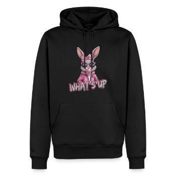 Lapin cool avec des lunettes de soleil et du chewing-gum - - Sweat à capuche Premium bio Homme - noir - Devant - Nico (187cm)