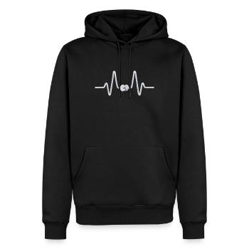 Motif de noeud de battement de cœur maritime - Sweat à capuche Premium bio Homme - noir - Devant - Nico (187cm)