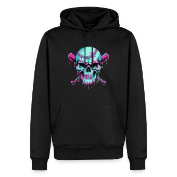 Baseball Skull Artwork for Fans - Men’s Premium Organic Hoodie - black - Front - Nico (187cm)