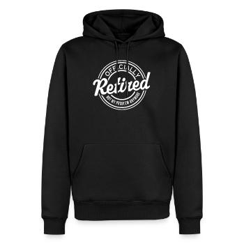 Vintage Retro Badge Design für Freizeitkleidung - Männer Premium Bio Hoodie - Schwarz - Vorne - Nico (187cm)