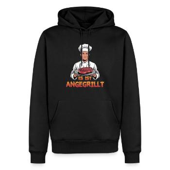 Il est grillé - parfait pour les maîtres du gril et - Sweat à capuche Premium bio Homme - noir - Devant - Nico (187cm)