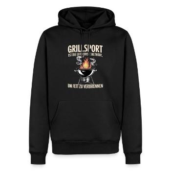Grillsport: Die Effektivste Methode Um Fett Zu - Männer Premium Bio Hoodie - Schwarz - Vorne - Nico (187cm)