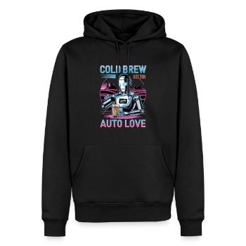 Cold Brew Robot Auto Love Cool Design - Sweat à capuche Premium bio Homme - noir - Devant - Nico (187cm)