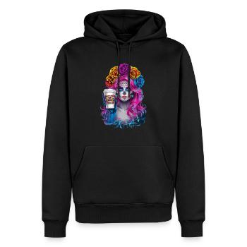 Dia de los Muertos Café avec Belle Femme de - Sweat à capuche Premium bio Homme - noir - Devant - Nico (187cm)