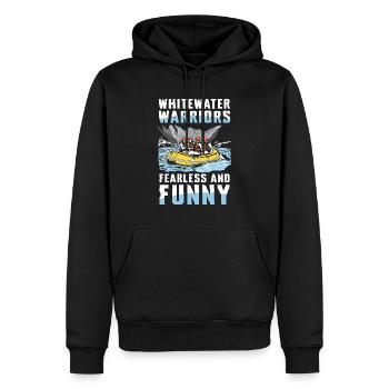 Whitewater Warriors : Rafting intrépide et amusant - Sweat à capuche Premium bio Homme - noir - Devant - Nico (187cm)