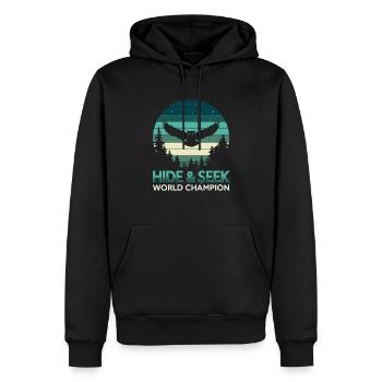 Verstecken Meister Eule im Wald bei Nacht - Männer Premium Bio Hoodie - Schwarz - Vorne - Nico (187cm)