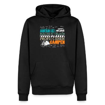 Camper Camping Wohnwagen Spruch - Männer Premium Bio Hoodie - Schwarz - Vorne - Nico (187cm)