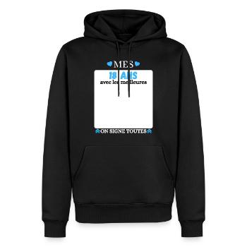 18. Geburtstag, mein 18. Geburtstag mit den Besten - Männer Premium Bio Hoodie - Schwarz - Vorne - Nico (187cm)