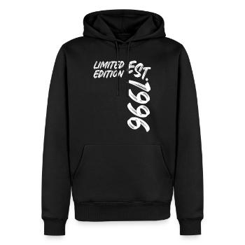 Édition limitée Est. 1996 - Sweat à capuche Premium bio Homme - noir - Devant - Nico (187cm)