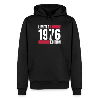 Edition limitée 1976 – Original depuis '76 blanc - Sweat à capuche Premium bio Homme - noir - Devant - Nico (187cm)