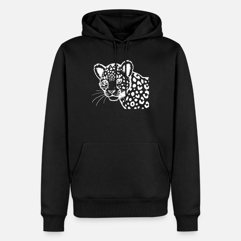 Leopard - Männer Premium Bio Hoodie - Schwarz