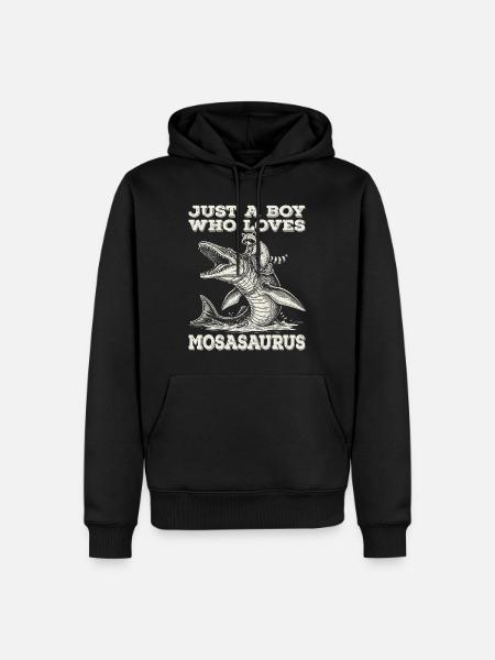 Juste un garçon qui aime le raton laveur Mosasaurus - Sweat à capuche Premium bio Homme - noir